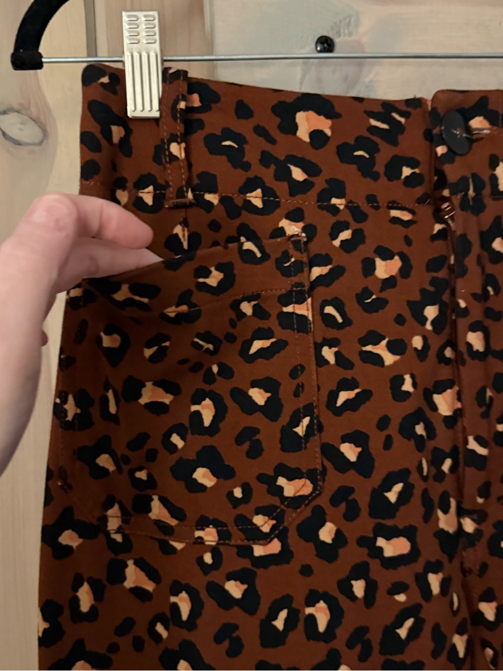 The Collette Ponte Crop Wide Leg Pant by Maeve in Leopard - Picture 8 of 10